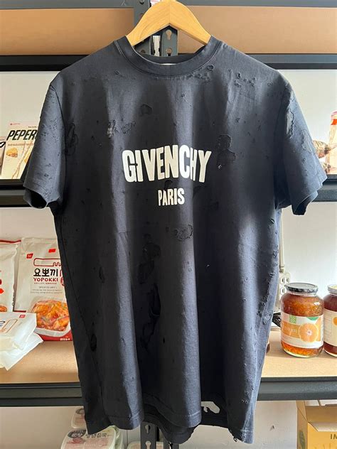 givenchy destroyed logo tee labels|GIVENCHY PARIS destroyed oversized t.